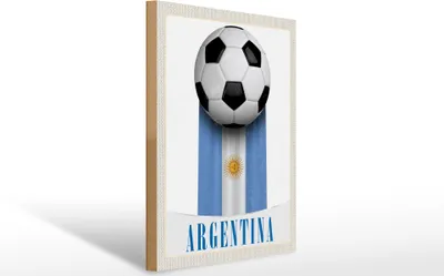 Produktbild von Holzschild Argentinien Flagge Fußball Urlaub, 40x30 cm, Holzschilder Spruch Sport Hobby