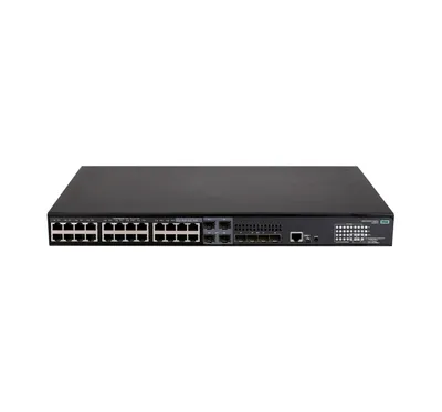 Obrázok produktu pre HPE Networking Comware Switch 24G PoE+ 4SFP+ El 5140, Riadený, L3, Gigabit Ethernet (10/100/1000), Podpora napájania cez Ethernet (PoE), Inštalácia do Racku, 1U