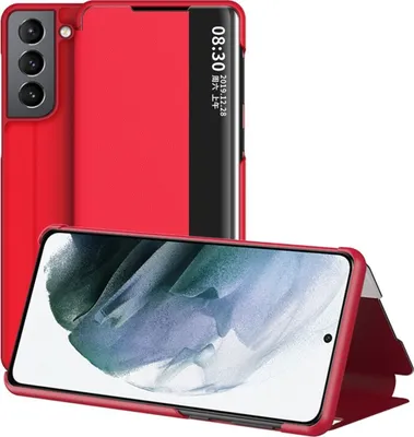 Produktbild von König Design Hülle kompatibel mit Samsung Galaxy S22 Plus 5G Kunstleder Handyhülle - Handy Case Rot