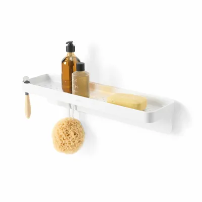 Zdjęcie produktu dla Umbra Flex półka prysznicowa do przyklejenia, półka prysznicowa, tworzywo sztuczne, biała, 41 cm, 1021296-660