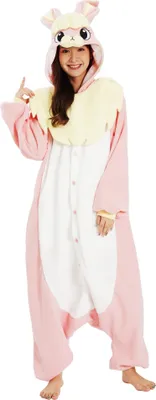 Produktbild von Rosa Hase Kigurumi Kostüm Größe: M-L