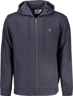 Produktbild von Herren Zip-Sweatshirt Schwarz aus Baumwolle mit Kapuze und Taschen