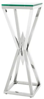 Image de Casa Padrino Luxe Table d'Appoint / Colonne Acier Inoxydable Argent 35 x 35 x H. 101 cm - Designer Table Meuble