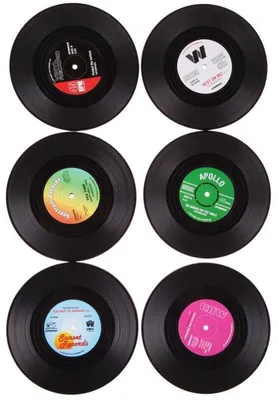 Produktbild von LP-Untersetzer – Vinyl-Schallplatten-Untersetzer – Untersetzer – 6 Stück – lustige Untersetzer – Plattenliebhaber – CHPN