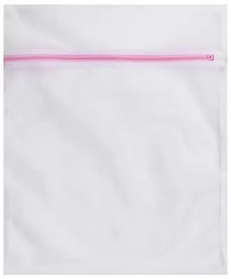 Image de Sac à linge – Filet à linge – Sac pour linge délicat – Blanc avec rose – 40/50 cm – Sac à linge – avec fermeture éclair – Lavage doux – Pas besoin de lavage à la main – CHPN