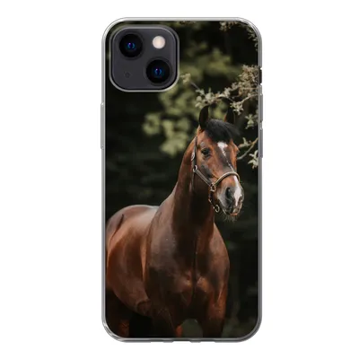 Produktbild von MuchoWow® Handyhülle Schutzhülle Hülle für iPhone 13 mini Pferd - Äste - Porträt Silikon Softcase Handy Hülle - Softcase