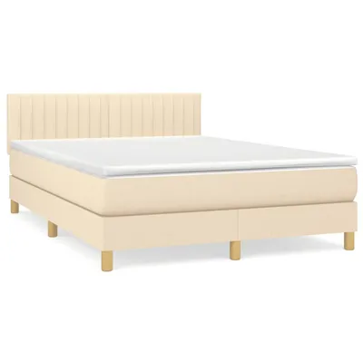 Produktbild von Boxspringbett mit Matratze Creme 140x200 cm Stoff