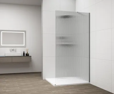 Produktbild von Polysan ESCA CHROME Dusch-Glasteil, Wandmontage, Glas Flute, 700 mm