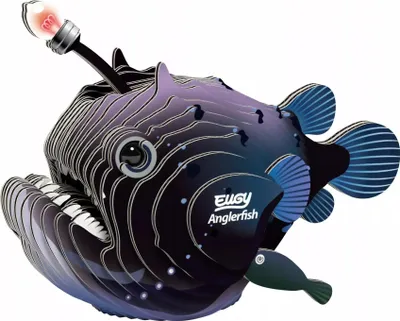 Immagine prodotto di Eugy Pesce pescatore in cartone puzzle 3D - animali giocattolo sostenibili