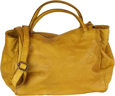 Produktbild von BZNA Handtasche Diana gelb Designer Schultertasche Tasche Ledertasche