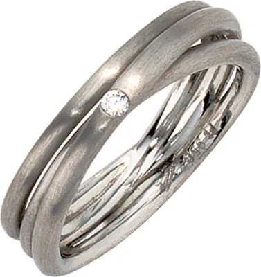 Produktbild von JOBO Damen Ring 950 Platin mattiert 1 Diamant Brillant Größe 54