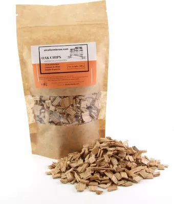 Produktbild von Eichenholzchips Amerikanisch - Ungetoastet 100g, Eichenholz Chips Holzspäne Eichenholzspäne