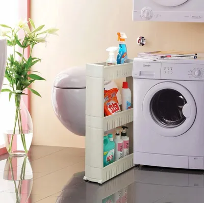 Zdjęcie produktu dla Mobilna Wąska Szafka Na Kółkach Do Kuchni Łazienki