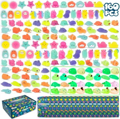 Produktbild von BONNYCO Mochi Squishy Set Mitgebsel Kindergeburtstag Gastgeschenke, 160 Stück Kl