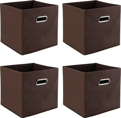 Produktbild von Aufbewahrungsboxen - 27 x 27 cm - Braun - Vlies - 4er Set