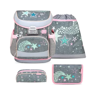 Belmil Mini-Fit ergonomisches Schulranzen-Set 4-teilig "Shine Bright" mit Brustgurt