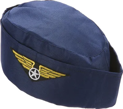 Produktbild von Stewardess Häubchen Mütze dunkelblau-gold