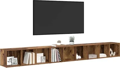 Obrázek produktu pro Sada skříněk pod televizi vidaXL, 3 ks, staré dřevo, 37 x 35 x 107 cm, dřevotříska
