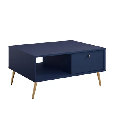 Produktbild von AX LIVING Couch Tisch Rorene 87 cm Blau Gold mit Stauraum Modern