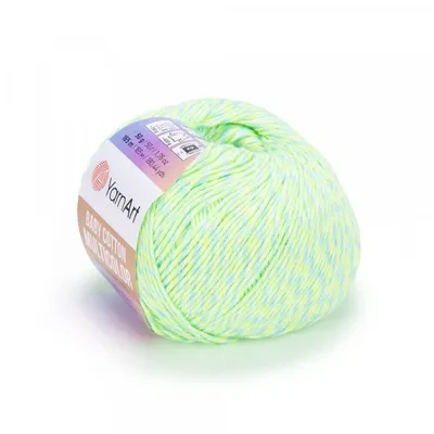 Produktbild von Yarn Art Baby Baumwolle Multicolor 5206 Neon Green Strickgarn