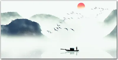 Produktbild von Coloray - Bild aus Glas - Glasbilder - 100 x 50 cm - Glasblock mit Bild Gehärtetes Glas Wohnzimmer Dekoration Wanddekoration Küche - See Berg Nebel Vögel