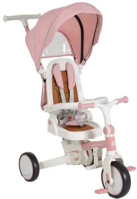 Produktbild von Byox Compacto Pink 4-in-1 Dreirad mit Schiebestange