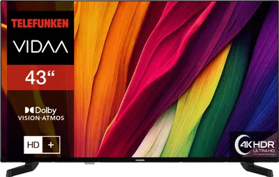 Produktbild von Telefunken Fernseher 43 Zoll Smart TV VIDAA (4K UHD, HDR Dolby Vision, HD+ 6 Monate, Triple-Tuner)