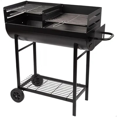 Produktbild von Holzkohle-Grill – BBQ – 97 x 42 x 96 cm – Grill mit verstellbarer Höhe – Mit Rädern