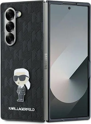 Produktbild von Karl Lagerfeld KLHCZFD6SAPKINPKK Z Fold6 F956 black/black hardcase Saffiano Ikonik Pin Schutzhülle