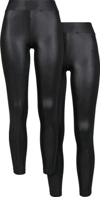 Obrázek produktu pro Dámské leginy Urban Classics Ladies Synthetic Leather Leggings 2-Pack black+black - XS