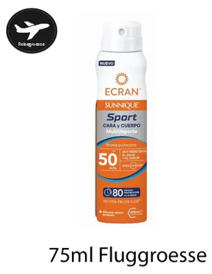 Image de Ecran Sunnique Sport Face & Body Mist SPF 50 75ml