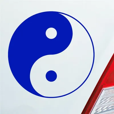 Produktbild von Auto Aufkleber Yin und Yang Symbol KFZ 10x10 cm Dunkelblau Sticker Heckscheibenaufkleber