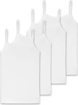 Produktbild von SCHIESSER Damen Spaghettitop, 4er Pack - Single Jersey, Serie 95/5, uni Weiß XL