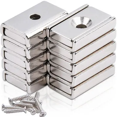 Image de Aimants néodyme puissants 20 x 13,5 x 5 mm avec trou pour la cuisine