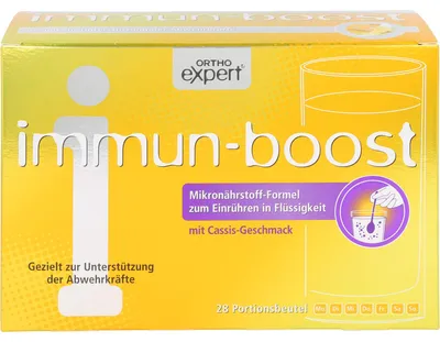 Produktbild von Orthoexpert immun-boost Cassis Trinkgranulat, 28 St. Beutel