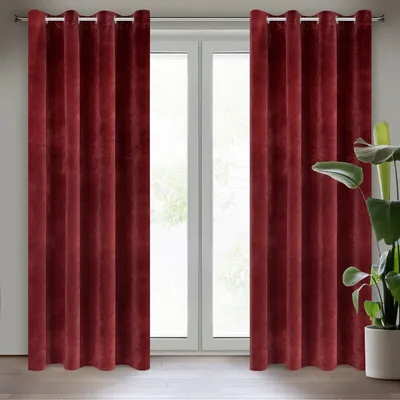 Produktbild von Vorhang RIA dunkeldunkelrot 140x250 cm  Ösen 10