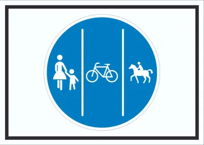 Produktbild von Schild Getrennter Geh-, Rad- und Reitweg Symbol A1 (594x841mm)