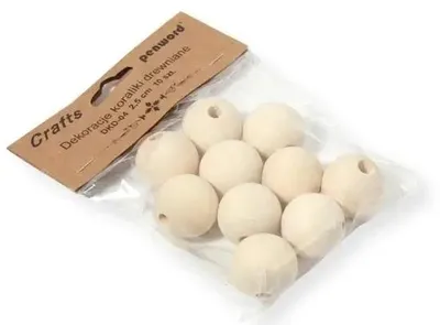Produktbild von Dekoration: Holzperlen, 25 mm Durchmesser, 10 Stück