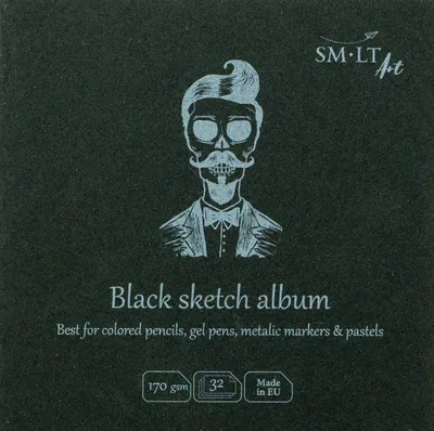 Immagine prodotto di SMLT sketchbook nero carta quadrata 14 cm 170g 32 fogli