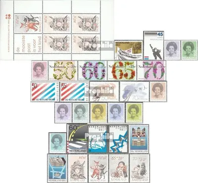 Produktbild von Briefmarken Niederlande 1982 Mi 1198-1226, Block24 (kompl.Ausg.) Jahrgang 1982 komplett postfrisch Sondermarken