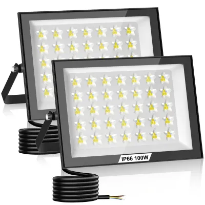 LED-Außenstrahler 100W, 2er-Pack, 10.000lm, 6500K, IP66