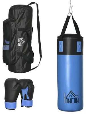 Produktbild von HOMCOM Boxsack-Set Box-Set mit Boxhandschuhen Gefüllt Set Ø25 x 102 cm