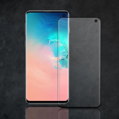 A smartphone screen protector is shown next to a smartphone.