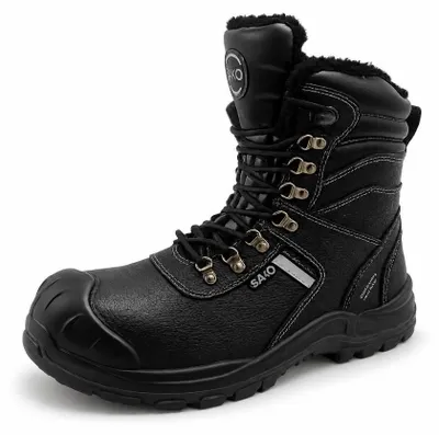 Produktbild von Winterstiefel S3 SR Herren - Sicherheitsstiefel gefüttert - Stahlkappe - Leder - Schwarz - Gr. 44 - Sako 04-005