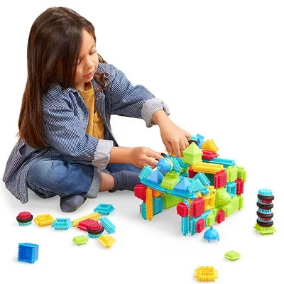 Produktbild von Bristle Blocks Konstruktionsspielzeug Starterset - 112 Teile in Box - buntes Bauspielzeug