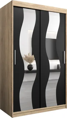 Produktbild von Kleiderschrank, Schiebetürenschrank Schlafzimmer, Schrank mit Spiegel SEWILLA 120 cm