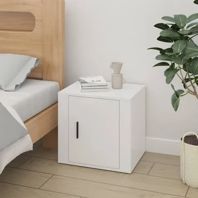 Immagine prodotto di The Living Store Comodino bianco lucido 50x39x47 cm