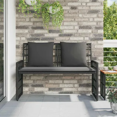 Produktbild von "Rabatt 2026"Bank Outdoor Uni 1 PC Moderne - HOMMIE - robust und elegant - Parkbank bis 240Kg - Schwarz und Dunkelgrau 116 x 55 x 82 cm - Gartenbänke GermanyMöbel79479