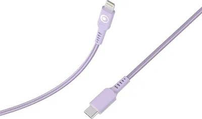 Image de Câble Tissé USB C / Lightning 3A 1.2m PD 60W Violet Bigben