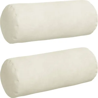 Image de vidaXL Coussins de traversin 2 pièces Crème Ø 15 x 40 cm Velours côtelé